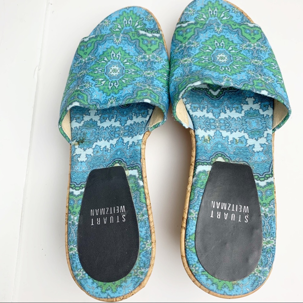 Stuart Weitzman Platform Wedges Patterned Fabric - image 4